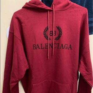 Balenciaga red oversize hoodie. Size small